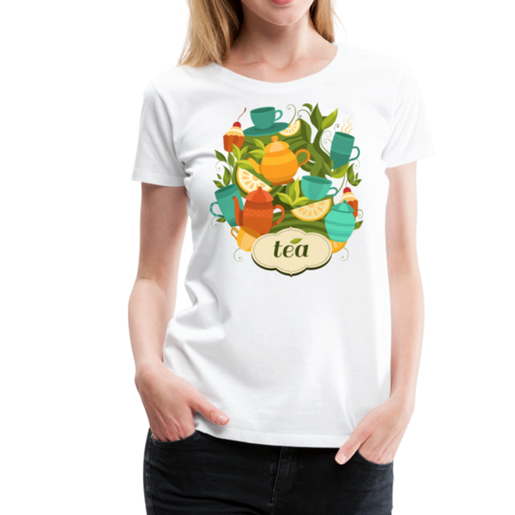 All About Tea | Women’s Premium T-Shirt - white