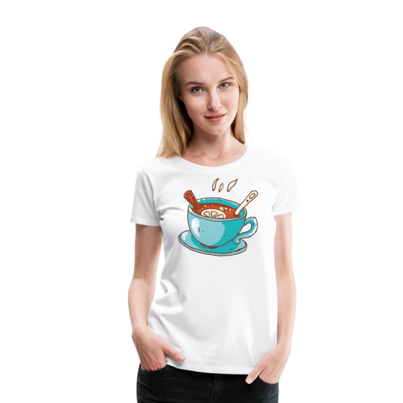 Hot Tea | Women’s Premium T-Shirt - white