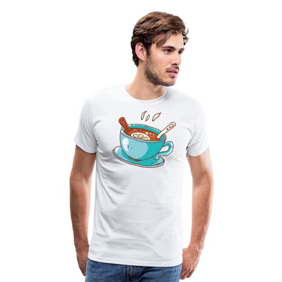 Hot Tea | Men's Premium T-Shirt - white