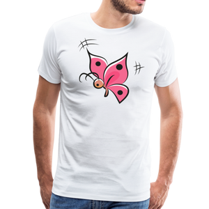 Pink Butterfly | Men's Premium T-Shirt - white