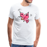 Pink Butterfly | Men's Premium T-Shirt - white