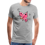 Pink Butterfly | Men's Premium T-Shirt - heather gray