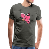 Pink Butterfly | Men's Premium T-Shirt - asphalt gray