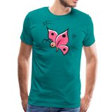 Pink Butterfly | Men's Premium T-Shirt - teal