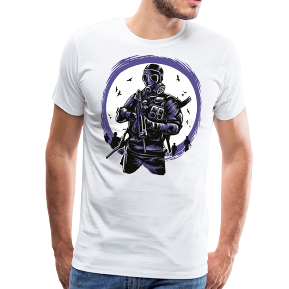 Gas Mask Soldier I | Men's Premium T-Shirt - white