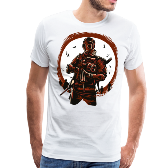 Gas Mask Soldier II | Men's Premium T-Shirt - white