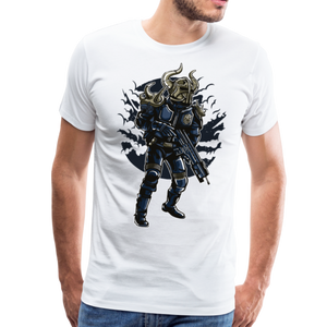 Futuristic Viking Soldier | Men's Premium T-Shirt - white