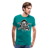 Cross Bones Gasmask | Men's Premium T-Shirt - teal