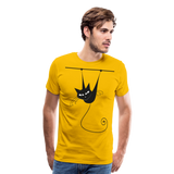 Hanging Cat | Men's Premium T-Shirt - sun yellow