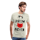 It's Meow Or Never I | Men's Premium T-Shirt - heather oatmeal