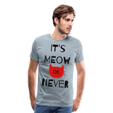 It's Meow Or Never I | Men's Premium T-Shirt - heather ice blue