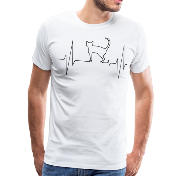 My Heart Beats For My Cat I | Men's Premium T-Shirt - white