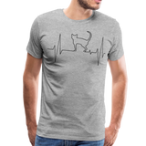 My Heart Beats For My Cat I | Men's Premium T-Shirt - heather gray