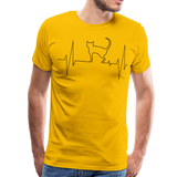 My Heart Beats For My Cat I | Men's Premium T-Shirt - sun yellow