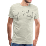 My Heart Beats For My Cat I | Men's Premium T-Shirt - heather oatmeal