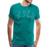 My Heart Beats For My Cat II | Men's Premium T-Shirt - teal