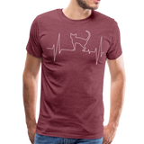 My Heart Beats For My Cat II | Men's Premium T-Shirt - heather burgundy