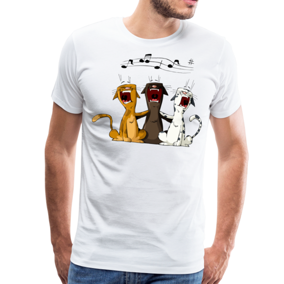 Singing Cats | Men's Premium T-Shirt - white