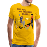 Dogs Are My Favorite People III | Men's Premium T-Shirt - sun yellow