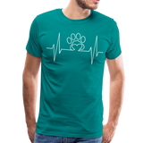 ECG Dog Paw II | Men's Premium T-Shirt - teal