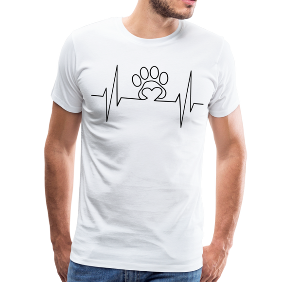 ECG Dog Paw I | Men's Premium T-Shirt - white