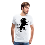 Lion Silhouette I | Men's Premium T-Shirt - white