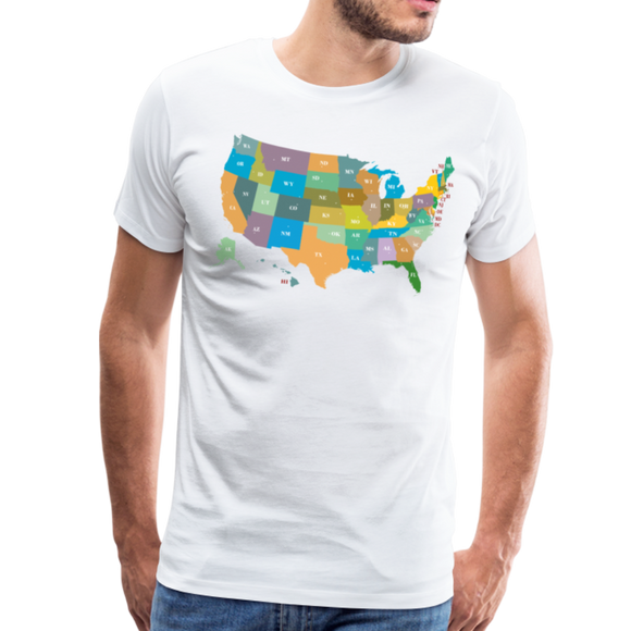 Every US State I | Men's Premium T-Shirt - white