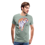 Sad Tiger | Men's Premium T-Shirt - steel green