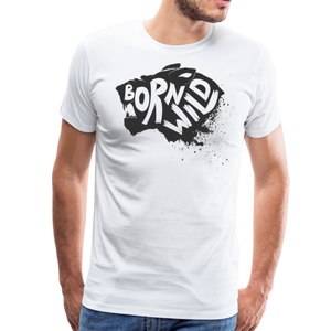 Born Wild Tiger | Men's Premium T-Shirt - white