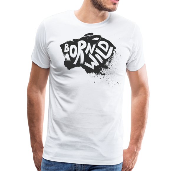 Born Wild Tiger | Men's Premium T-Shirt - white