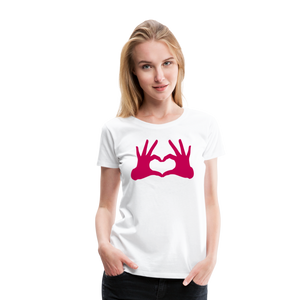 Hand-Shaped Heart I | Women’s Premium T-Shirt - white