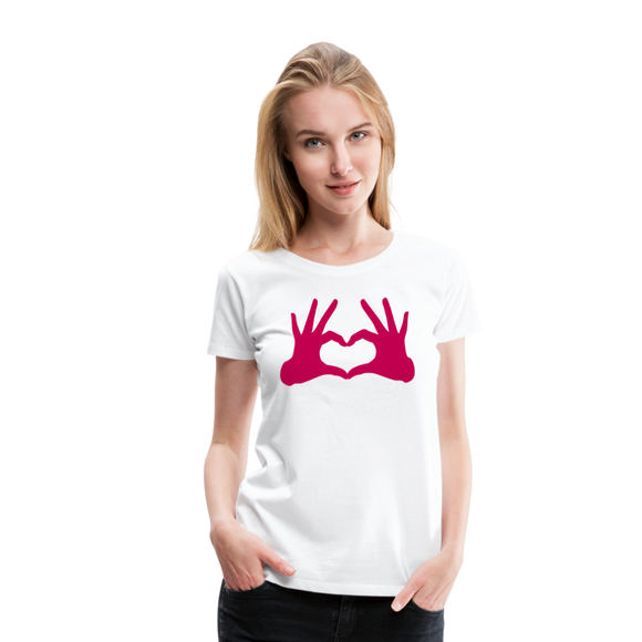 Hand-Shaped Heart I | Women’s Premium T-Shirt - white