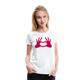 Hand-Shaped Heart I | Women’s Premium T-Shirt - white