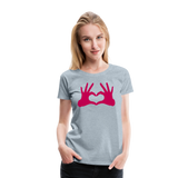 Hand-Shaped Heart I | Women’s Premium T-Shirt - heather ice blue