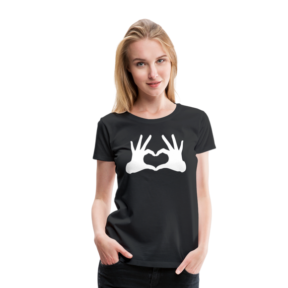 Hand-Shaped Heart III | Women’s Premium T-Shirt - black