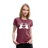 Hand-Shaped Heart III | Women’s Premium T-Shirt - heather burgundy