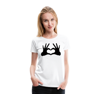 Hand-Shaped Heart II | Women’s Premium T-Shirt - white