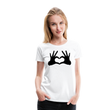 Hand-Shaped Heart II | Women’s Premium T-Shirt - white