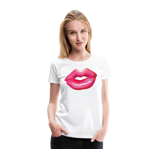 Pink Lips | Women’s Premium T-Shirt - white