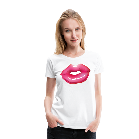 Pink Lips | Women’s Premium T-Shirt - white