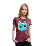 Pirate Cat | Women’s Premium T-Shirt - heather burgundy