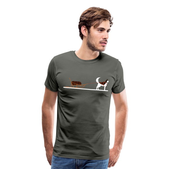 Husky With A Slide | Men's Premium T-Shirt - asphalt gray