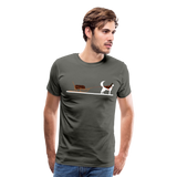 Husky With A Slide | Men's Premium T-Shirt - asphalt gray