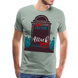 Caution: Attack | Men's Premium T-Shirt - steel green