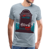 Caution: Attack | Men's Premium T-Shirt - heather ice blue