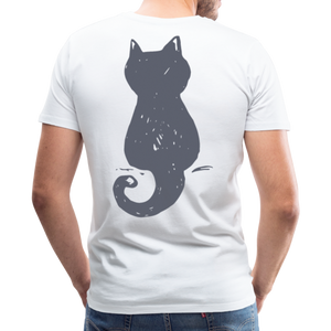 Cat On The Back | Men's Premium T-Shirt - white