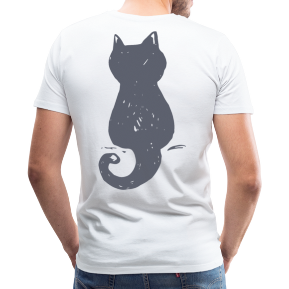 Cat On The Back | Men's Premium T-Shirt - white