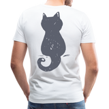 Cat On The Back | Men's Premium T-Shirt - white