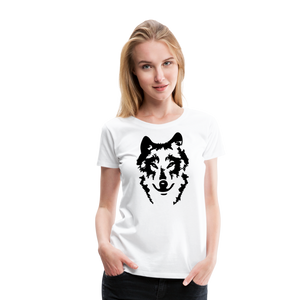 Wolf's Portrait | Women’s Premium T-Shirt - white