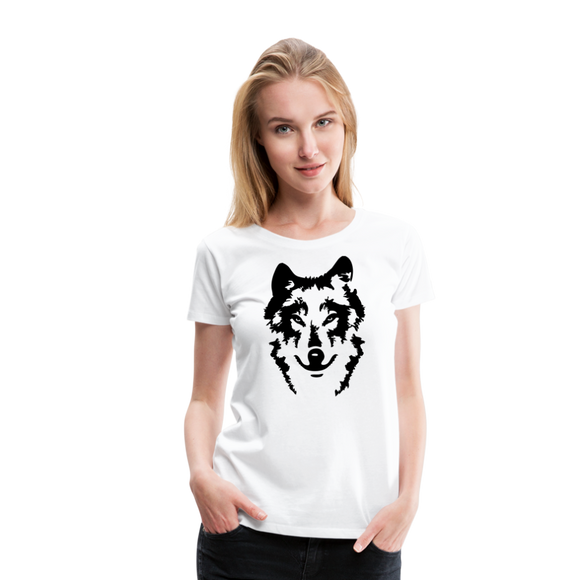 Wolf's Portrait | Women’s Premium T-Shirt - white